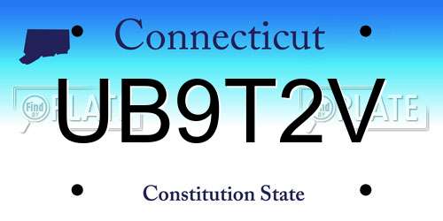 UB9T2V Connecticut License Plate