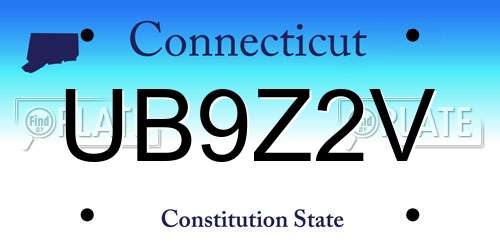 UB9Z2V Connecticut License Plate