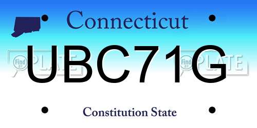 UBC71G Connecticut License Plate