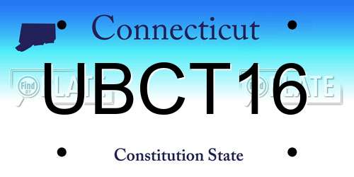 UBCT16 Connecticut License Plate
