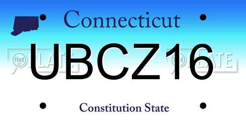UBCZ16 Connecticut License Plate
