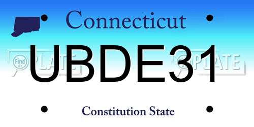 UBDE31 Connecticut License Plate