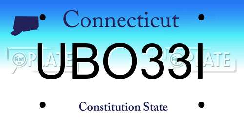 UBO33I Connecticut License Plate