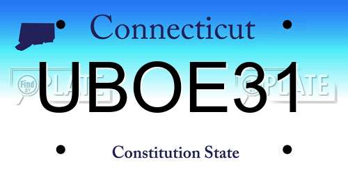 UBOE31 Connecticut License Plate