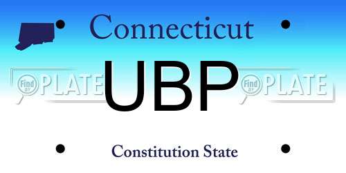 UBP Connecticut License Plate
