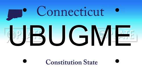 UBUGME Connecticut License Plate