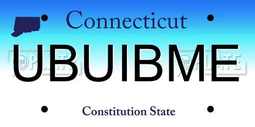 UBUIBME Connecticut License Plate