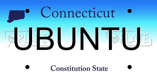 UBUNTU Connecticut License Plate
