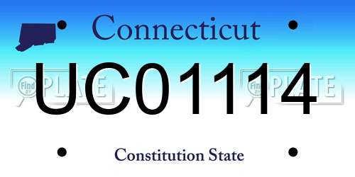 UC01114 Connecticut License Plate