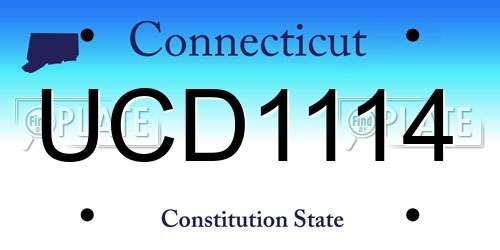 UCD1114 Connecticut License Plate