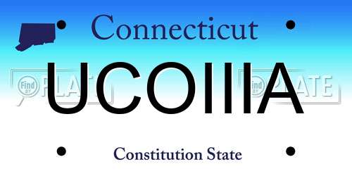 UCOIIIA Connecticut License Plate