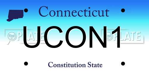 UCON1 Connecticut License Plate