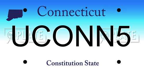 UCONN5 Connecticut License Plate