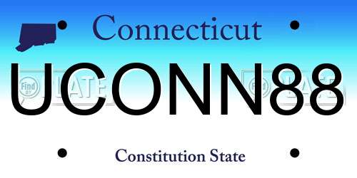 UCONN88 Connecticut License Plate