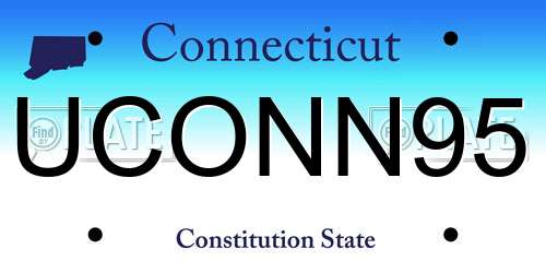 UCONN95 Connecticut License Plate