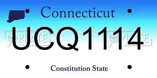 UCQ1114 Connecticut License Plate