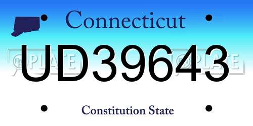 UD39643 Connecticut License Plate