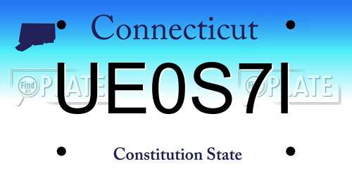 UE0S7I Connecticut License Plate