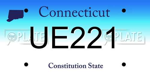 UE221 Connecticut License Plate