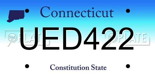 UED422 Connecticut License Plate