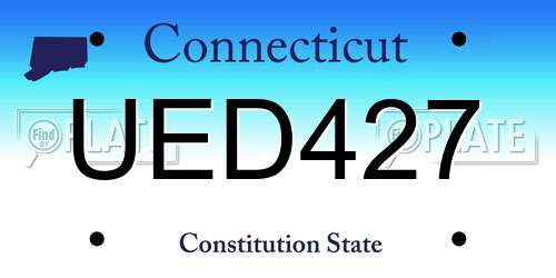 UED427 Connecticut License Plate