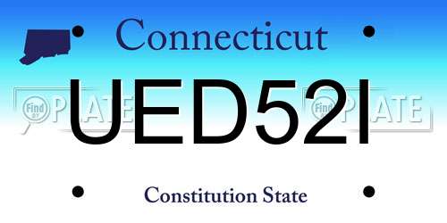UED52I Connecticut License Plate