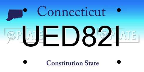 UED82I Connecticut License Plate