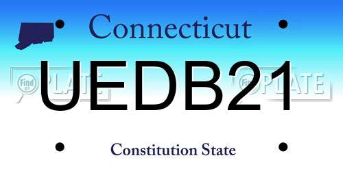 UEDB21 Connecticut License Plate