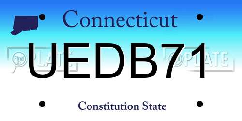 UEDB71 Connecticut License Plate