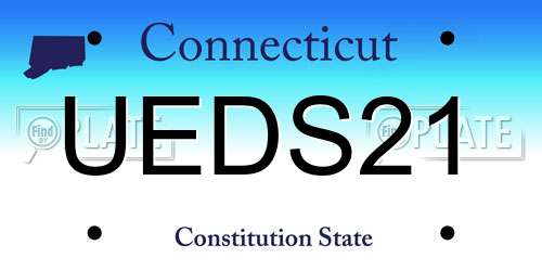 UEDS21 Connecticut License Plate