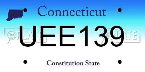 UEE139 Connecticut License Plate