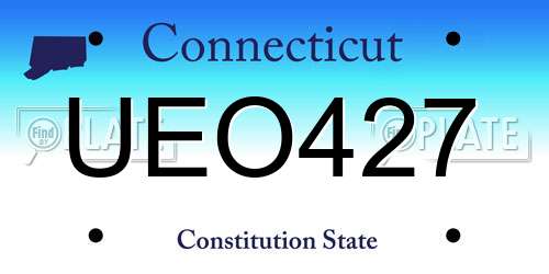 UEO427 Connecticut License Plate