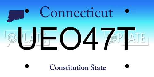 UEO47T Connecticut License Plate