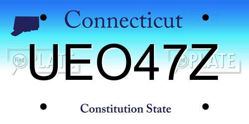 UEO47Z Connecticut License Plate