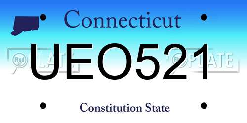 UEO521 Connecticut License Plate
