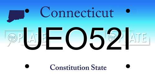 UEO52I Connecticut License Plate