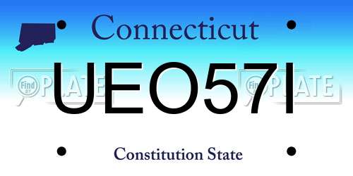UEO57I Connecticut License Plate