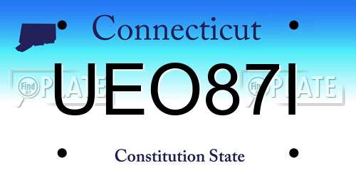 UEO87I Connecticut License Plate
