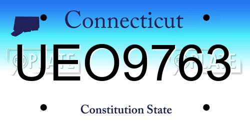 UEO9763 Connecticut License Plate