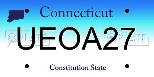UEOA27 Connecticut License Plate