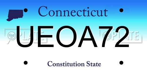 UEOA72 Connecticut License Plate