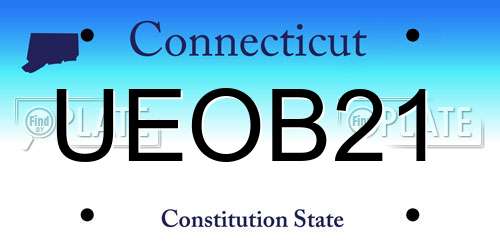 UEOB21 Connecticut License Plate