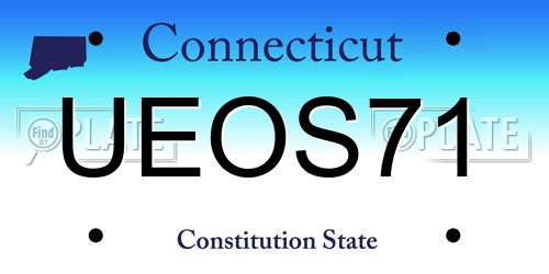 UEOS71 Connecticut License Plate