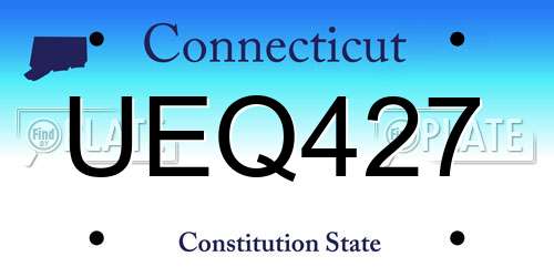 UEQ427 Connecticut License Plate