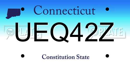 UEQ42Z Connecticut License Plate