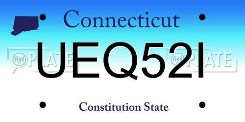 UEQ52I Connecticut License Plate