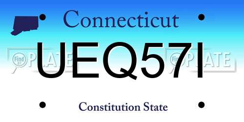 UEQ57I Connecticut License Plate