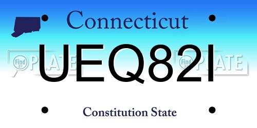 UEQ82I Connecticut License Plate