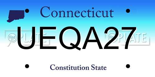 UEQA27 Connecticut License Plate