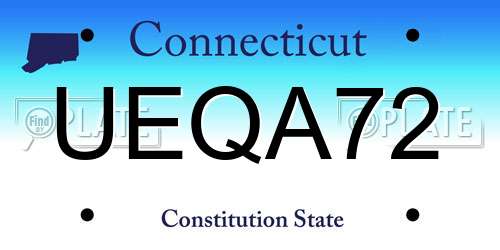 UEQA72 Connecticut License Plate
